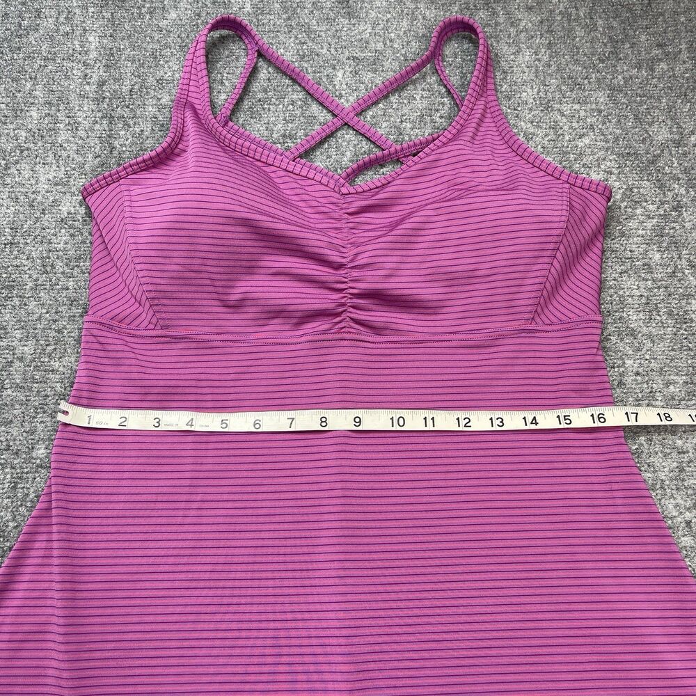 Prana Orchid Pinstripe Rebecca Dress Sz XL Built In Bra Removable Pads NEW W Tag - Picture 10 of 13